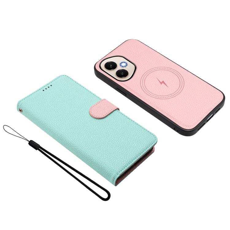 For Honor 400 Global 156.5mm Detachable Litchi Texture Magnetic Vegan Leather Phone Case
