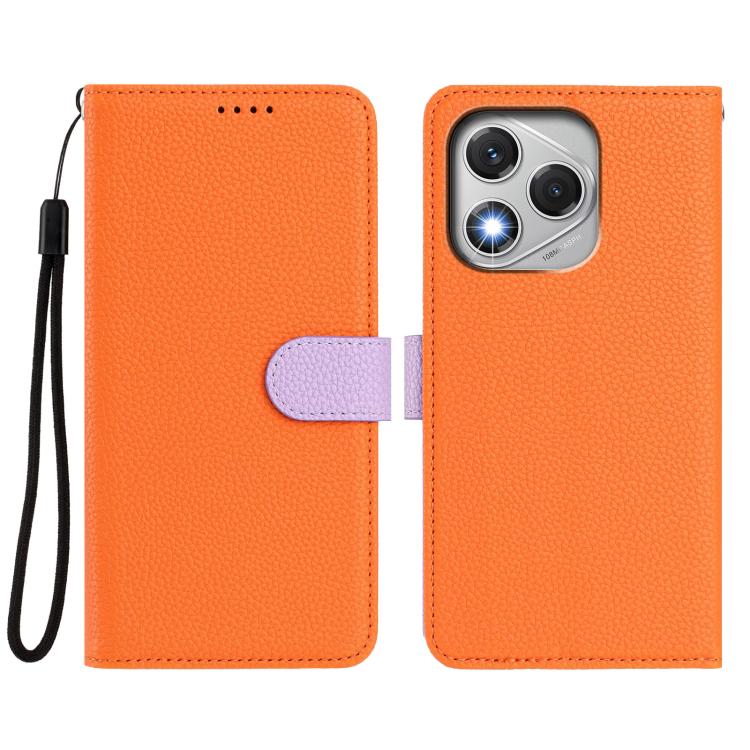 For Honor 400 Lite Global Detachable Litchi Texture Magnetic Vegan Leather Phone Case