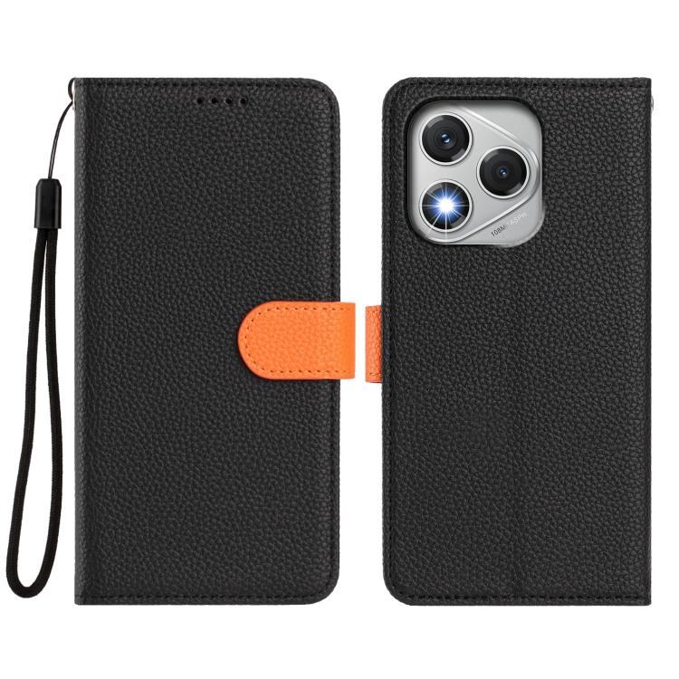 For Honor 400 Lite Global Detachable Litchi Texture Magnetic Vegan Leather Phone Case