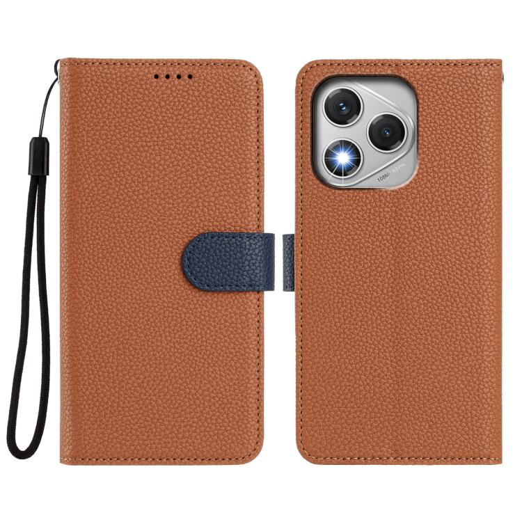 For Honor 400 Lite Global Detachable Litchi Texture Magnetic Vegan Leather Phone Case