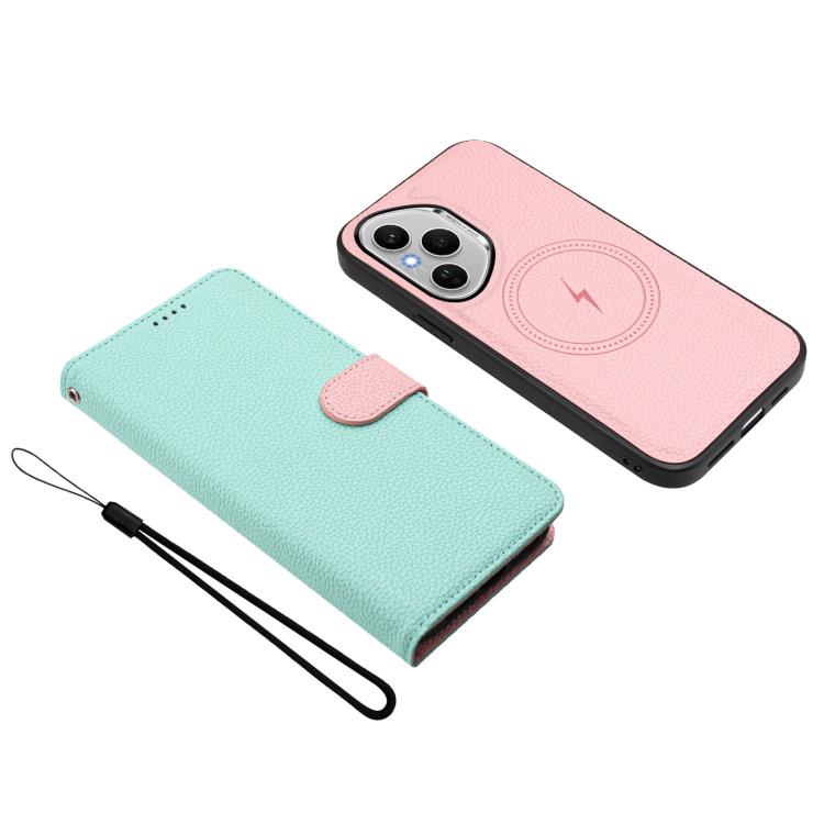 For Honor 400 Pro Global 160.8mm Detachable Litchi Texture Magnetic Vegan Leather Phone Case