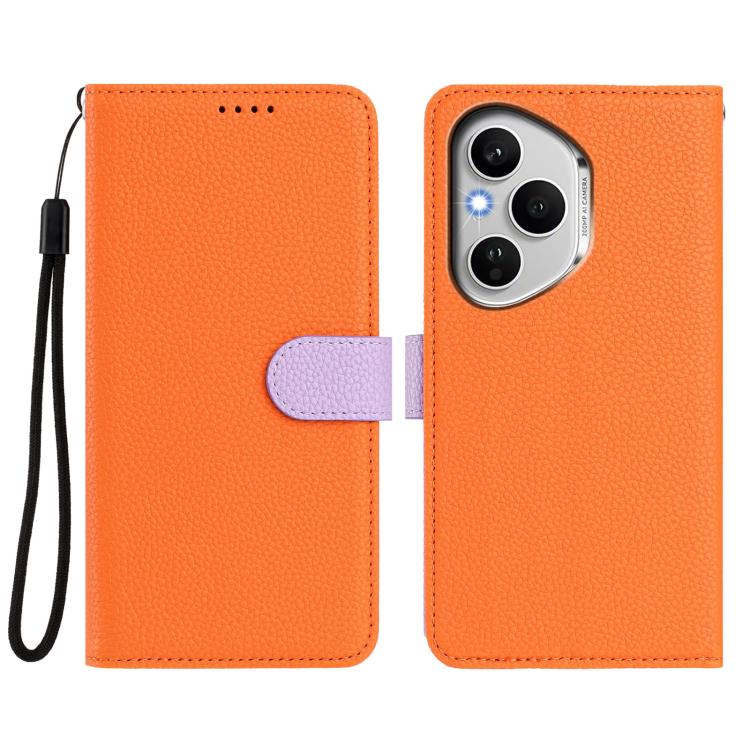 For Honor 400 Pro Global 160.8mm Detachable Litchi Texture Magnetic Vegan Leather Phone Case