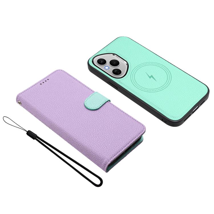 For Honor 400 Pro Global 160.8mm Detachable Litchi Texture Magnetic Vegan Leather Phone Case