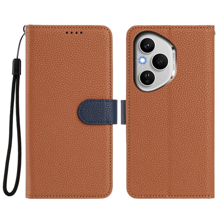 For Honor 400 Pro Global 160.8mm Detachable Litchi Texture Magnetic Vegan Leather Phone Case