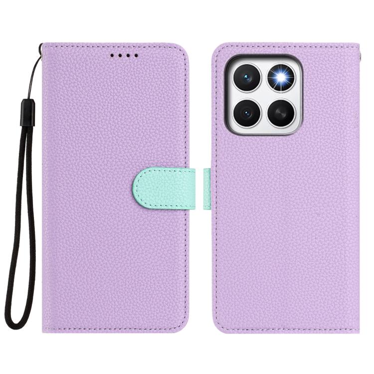 For Honor X8c 4G Detachable Litchi Texture Magnetic Vegan Leather Phone Case