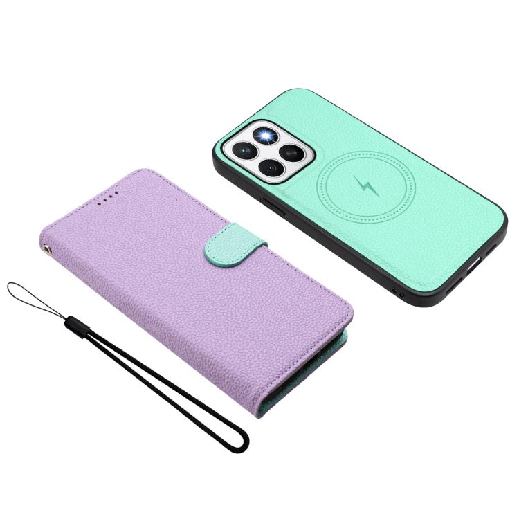 For Honor X8c 4G Detachable Litchi Texture Magnetic Vegan Leather Phone Case