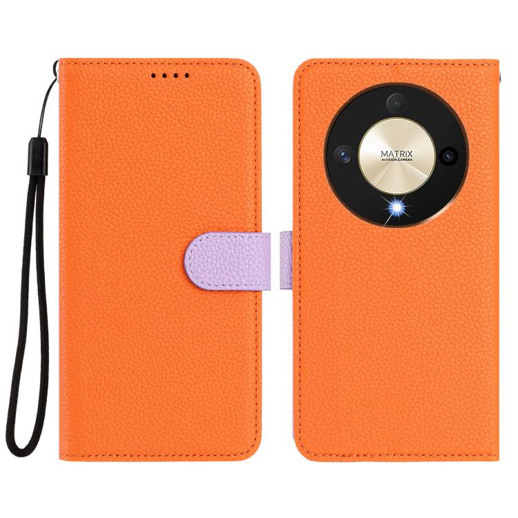 For Honor X9b / Magic6 Lite Detachable Litchi Texture Magnetic Vegan Leather Phone Case