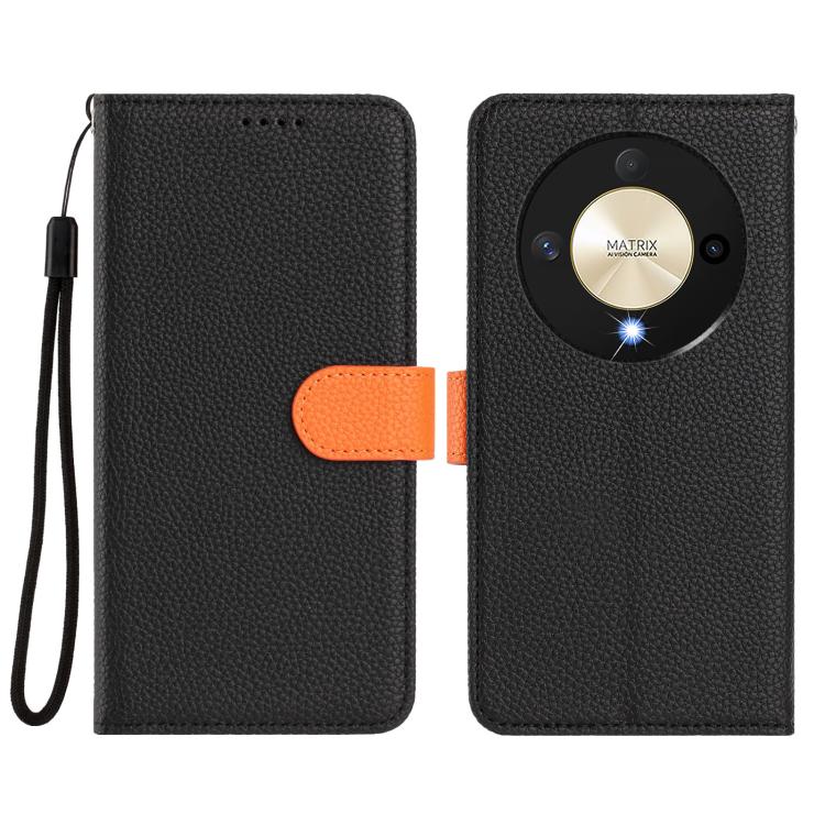 For Honor X9b / Magic6 Lite Detachable Litchi Texture Magnetic Vegan Leather Phone Case