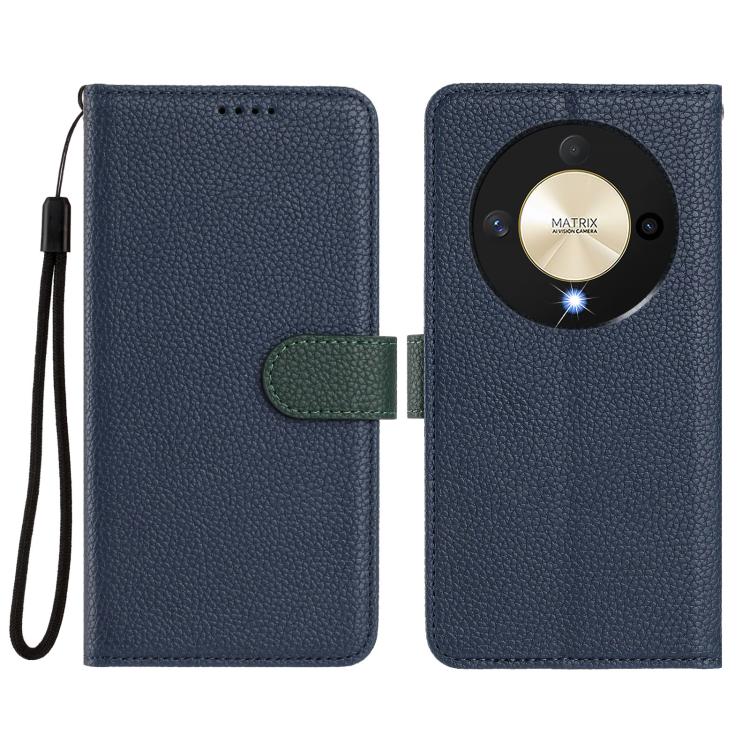 For Honor X9b / Magic6 Lite Detachable Litchi Texture Magnetic Vegan Leather Phone Case