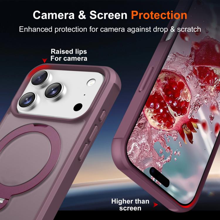 For iPhone 17 Pro Max Rotating Pivot Bracket Magnetic Phone Case