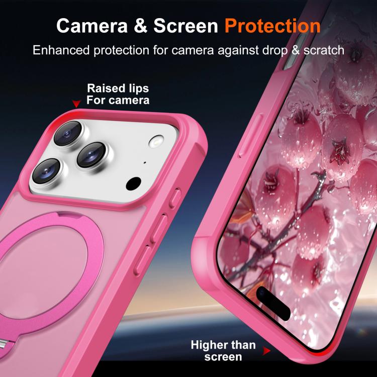 For iPhone 17 Pro Max Rotating Pivot Bracket Magnetic Phone Case