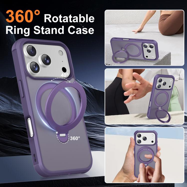 For iPhone 17 Pro Max Rotating Pivot Bracket Magnetic Phone Case