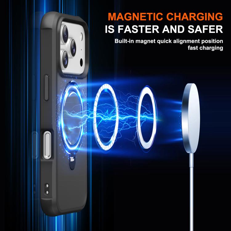 For iPhone 17 Pro Rotating Pivot Bracket Magnetic Phone Case