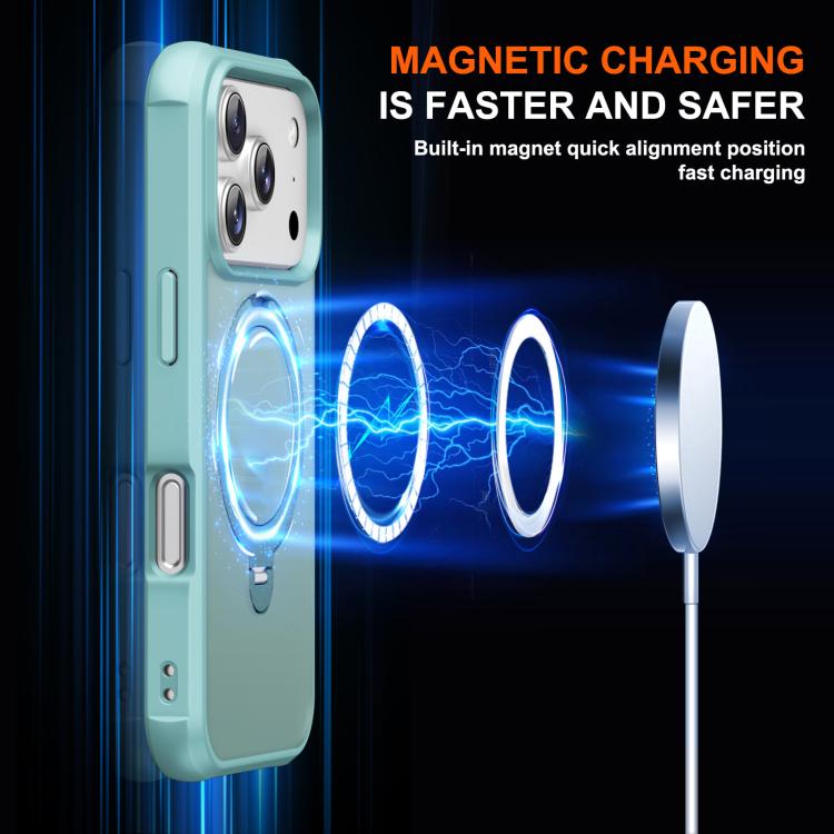 For iPhone 17 Pro Rotating Pivot Bracket Magnetic Phone Case