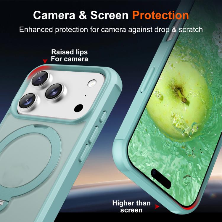 For iPhone 17 Pro Rotating Pivot Bracket Magnetic Phone Case
