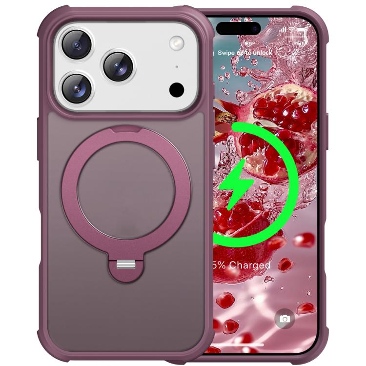 For iPhone 17 Pro Rotating Pivot Bracket Magnetic Phone Case