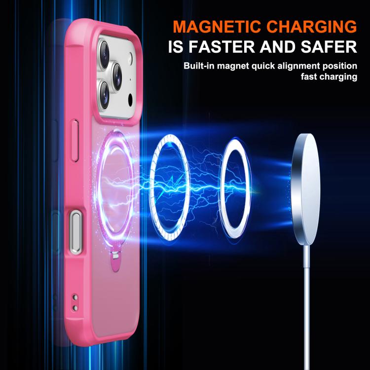 For iPhone 17 Pro Rotating Pivot Bracket Magnetic Phone Case