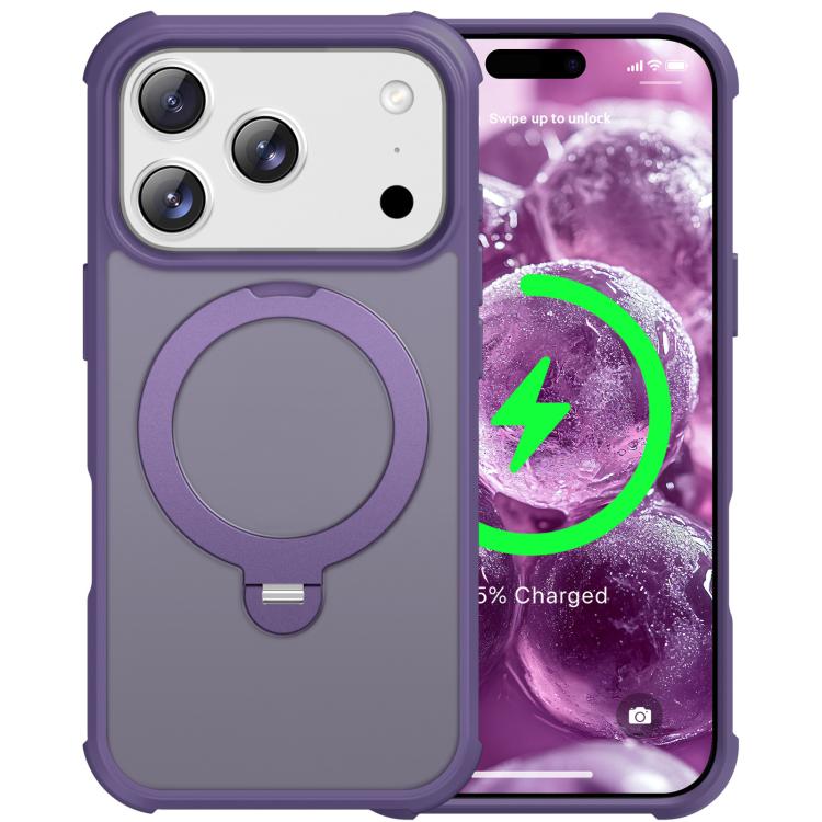 For iPhone 17 Pro Rotating Pivot Bracket Magnetic Phone Case