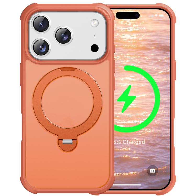 For iPhone 17 Pro Rotating Pivot Bracket Magnetic Phone Case
