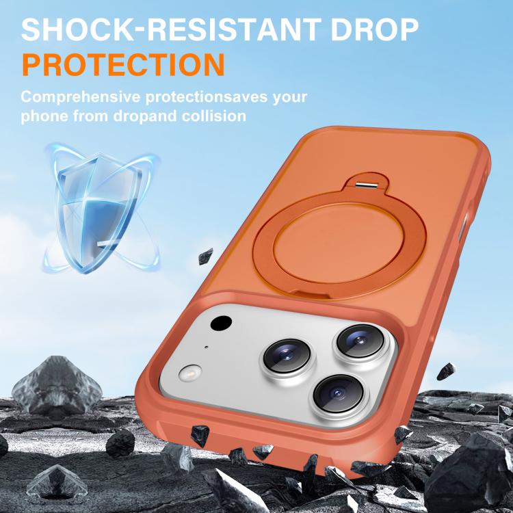 For iPhone 17 Pro Rotating Pivot Bracket Magnetic Phone Case