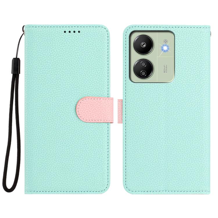 For Redmi 13C Global / Poco C65 / M6 5G Detachable Litchi Texture Magnetic Vegan Leather Phone Case