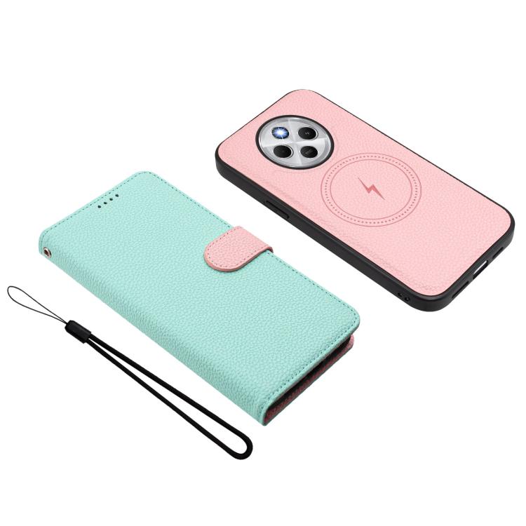 For Redmi 14C 4G / 14R 5G / Poco C75 Detachable Litchi Texture Magnetic Vegan Leather Phone Case