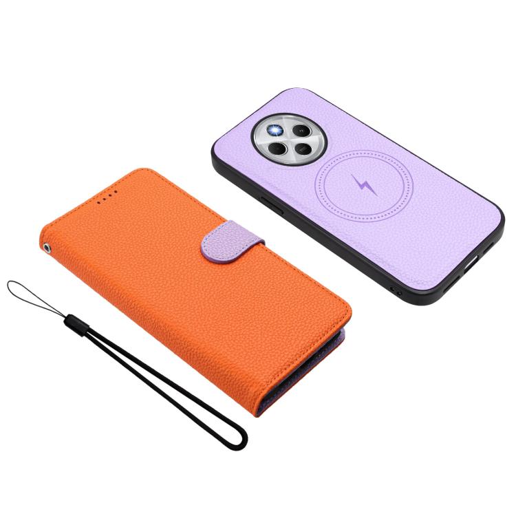For Redmi 14C 4G / 14R 5G / Poco C75 Detachable Litchi Texture Magnetic Vegan Leather Phone Case