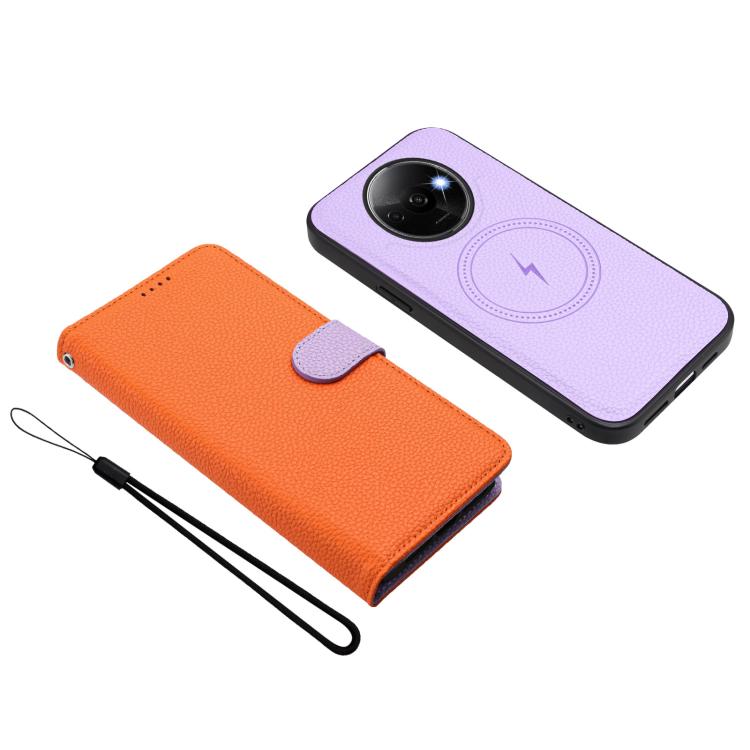 For Redmi A3 / A3x 4G / Poco C61 Detachable Litchi Texture Magnetic Vegan Leather Phone Case