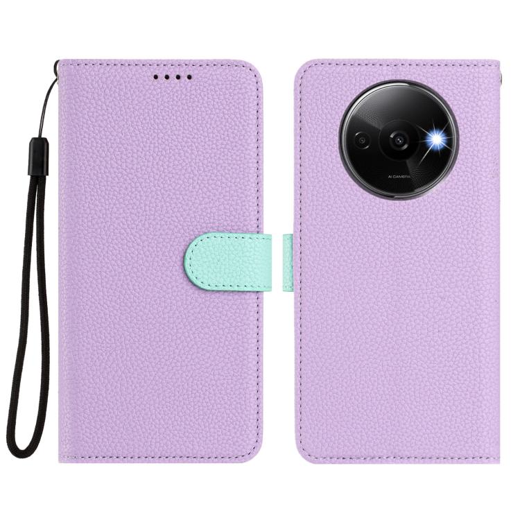 For Redmi A3 / A3x 4G / Poco C61 Detachable Litchi Texture Magnetic Vegan Leather Phone Case