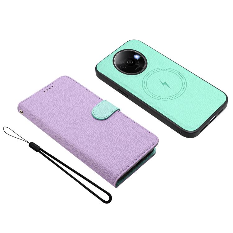 For Redmi A3 / A3x 4G / Poco C61 Detachable Litchi Texture Magnetic Vegan Leather Phone Case