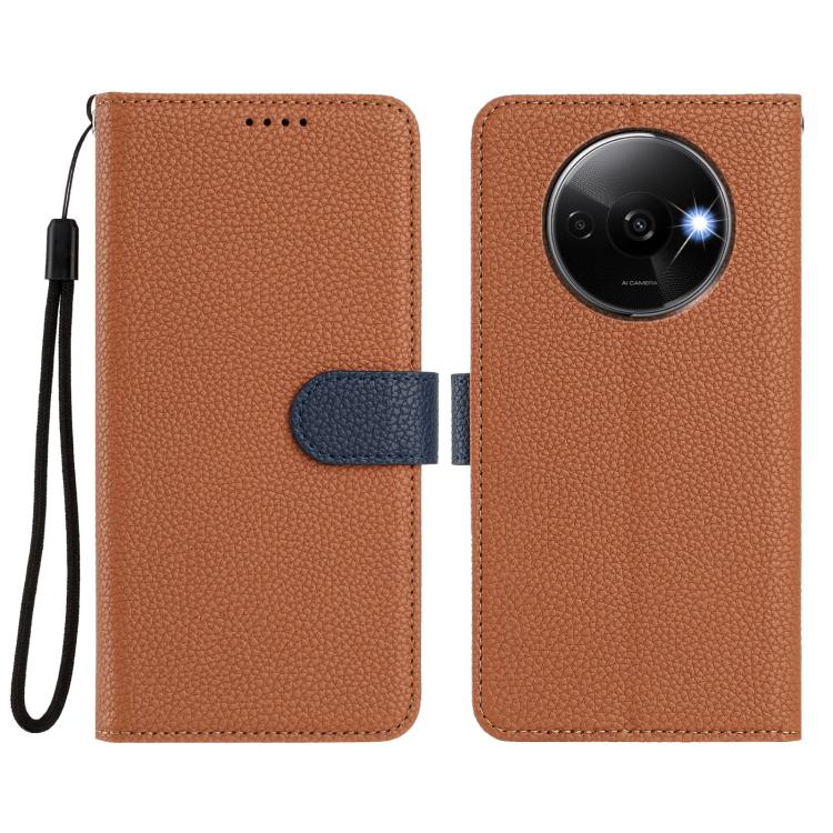 For Redmi A3 / A3x 4G / Poco C61 Detachable Litchi Texture Magnetic Vegan Leather Phone Case