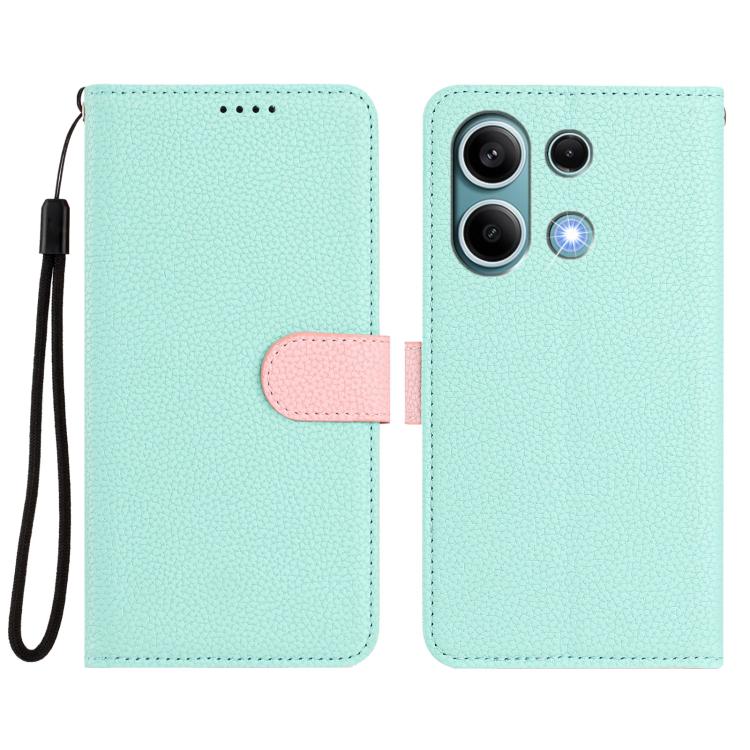 For Redmi Note 13 4G Global Detachable Litchi Texture Magnetic Vegan Leather Phone Case