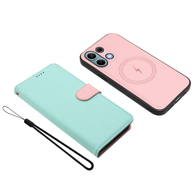 For Redmi Note 13 4G Global Detachable Litchi Texture Magnetic Vegan Leather Phone Case