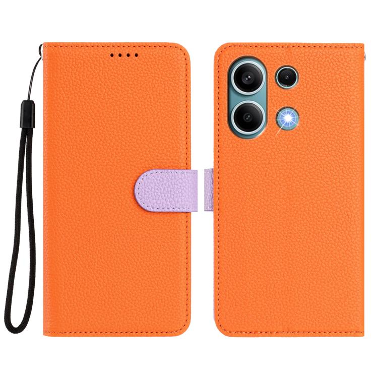 For Redmi Note 13 4G Global Detachable Litchi Texture Magnetic Vegan Leather Phone Case