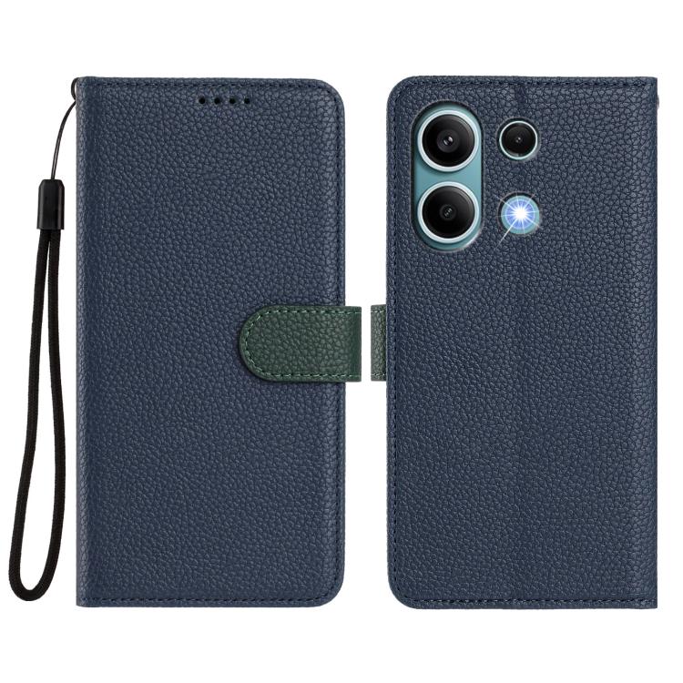 For Redmi Note 13 4G Global Detachable Litchi Texture Magnetic Vegan Leather Phone Case