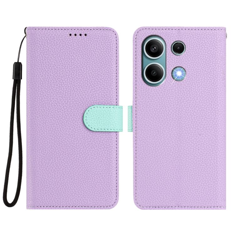 For Redmi Note 13 4G Global Detachable Litchi Texture Magnetic Vegan Leather Phone Case