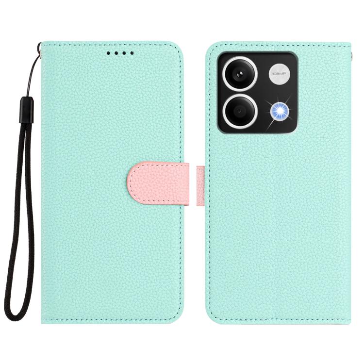 For Redmi Note 13 5G Global Detachable Litchi Texture Magnetic Vegan Leather Phone Case