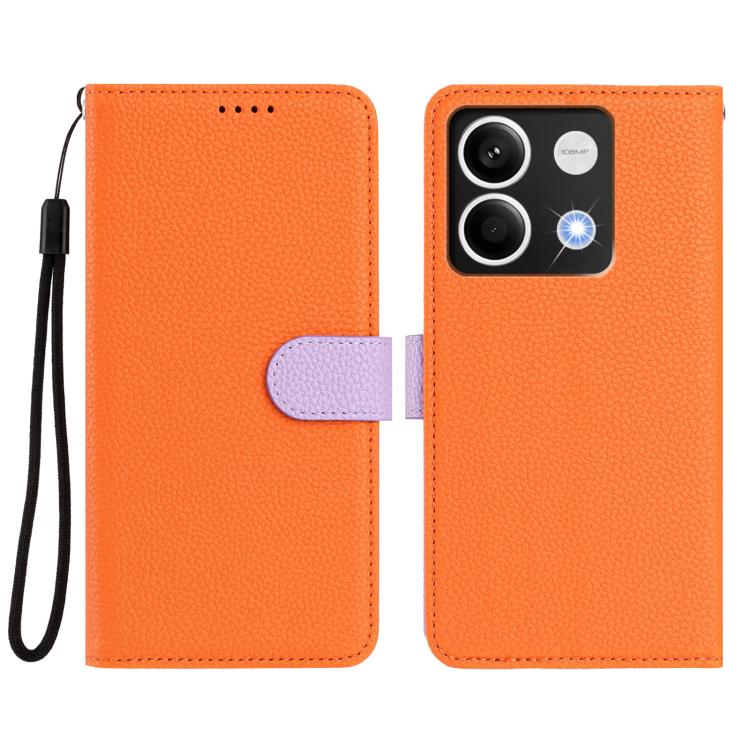 For Redmi Note 13 5G Global Detachable Litchi Texture Magnetic Vegan Leather Phone Case