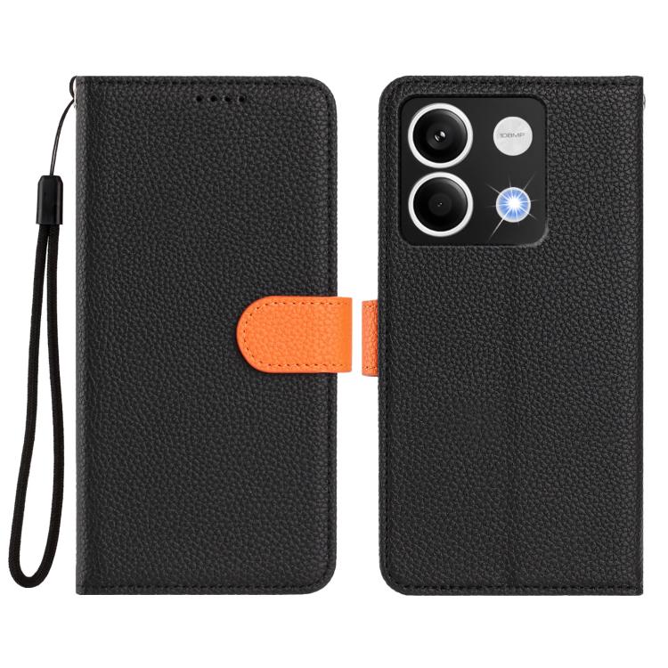 For Redmi Note 13 5G Global Detachable Litchi Texture Magnetic Vegan Leather Phone Case