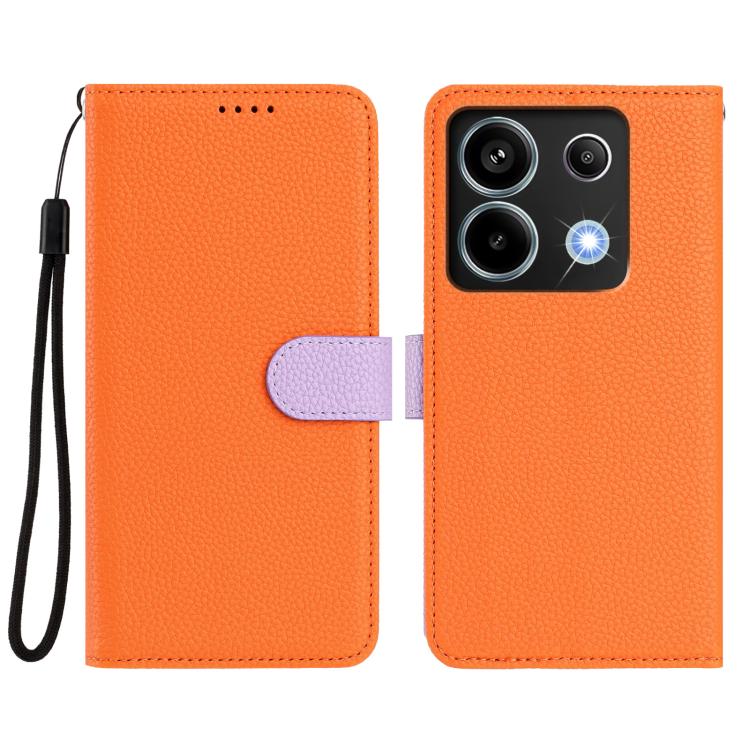 For Redmi Note 13 Pro 5G Global / Poco X6 Detachable Litchi Texture Magnetic Vegan Leather Phone Case
