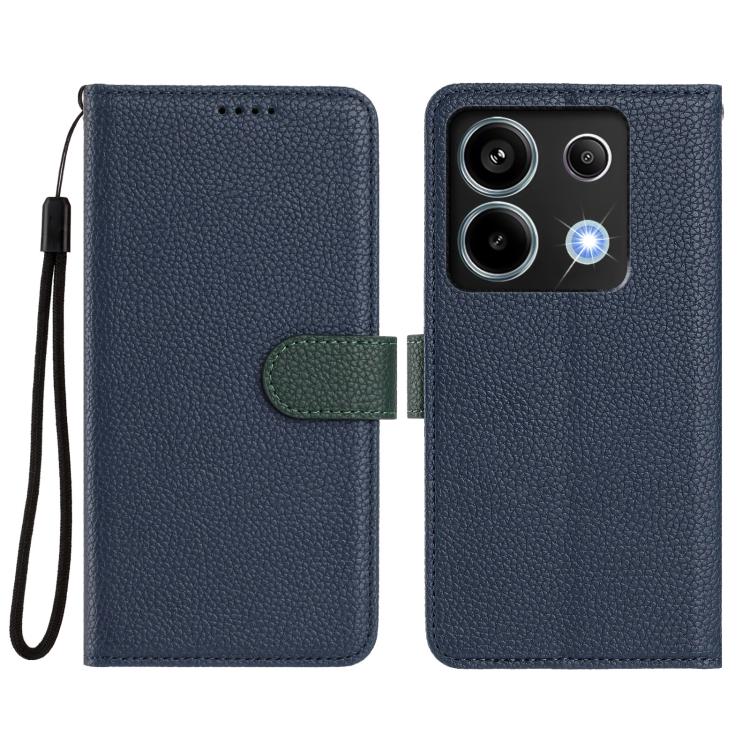 For Redmi Note 13 Pro 5G Global / Poco X6 Detachable Litchi Texture Magnetic Vegan Leather Phone Case