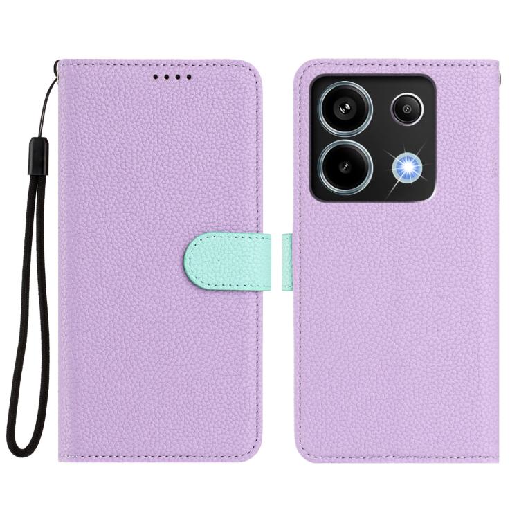 For Redmi Note 13 Pro 5G Global / Poco X6 Detachable Litchi Texture Magnetic Vegan Leather Phone Case