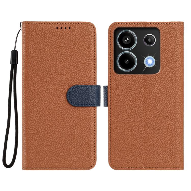 For Redmi Note 13 Pro 5G Global / Poco X6 Detachable Litchi Texture Magnetic Vegan Leather Phone Case