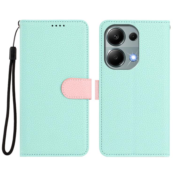 For Redmi Note 13 Pro 4G Global / Poco M6 Pro 4G Detachable Litchi Texture Magnetic Vegan Leather Phone Case
