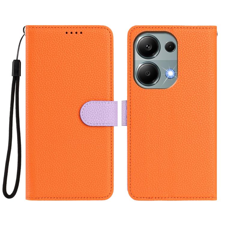 For Redmi Note 13 Pro 4G Global / Poco M6 Pro 4G Detachable Litchi Texture Magnetic Vegan Leather Phone Case