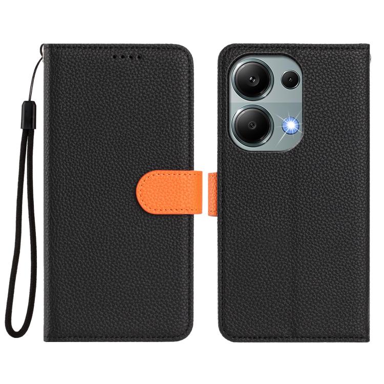 For Redmi Note 13 Pro 4G Global / Poco M6 Pro 4G Detachable Litchi Texture Magnetic Vegan Leather Phone Case