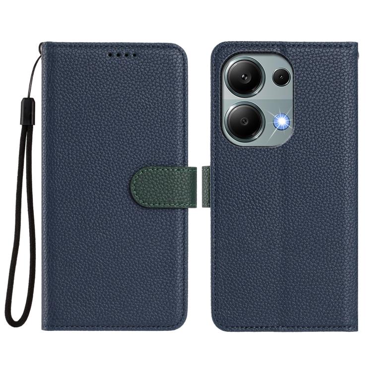 For Redmi Note 13 Pro 4G Global / Poco M6 Pro 4G Detachable Litchi Texture Magnetic Vegan Leather Phone Case