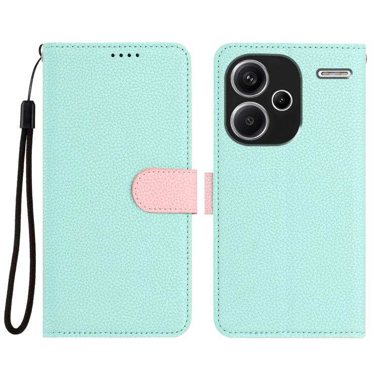 For Redmi Note 13 Pro+ Detachable Litchi Texture Magnetic Vegan Leather Phone Case