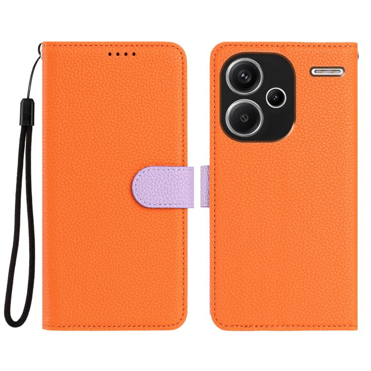 For Redmi Note 13 Pro+ Detachable Litchi Texture Magnetic Vegan Leather Phone Case