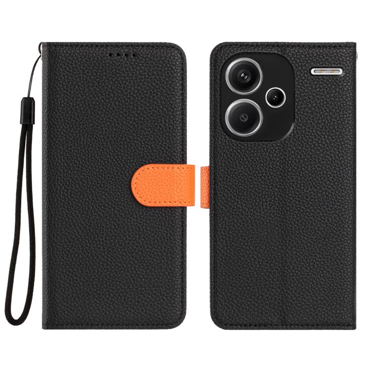For Redmi Note 13 Pro+ Detachable Litchi Texture Magnetic Vegan Leather Phone Case